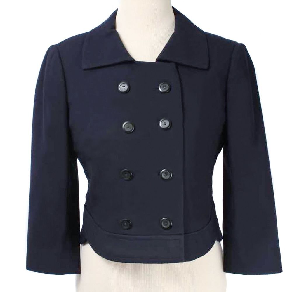 60s BEN ZUCKERMAN Lord & Taylor Navy Wool Double Breasted Blazer Size 6